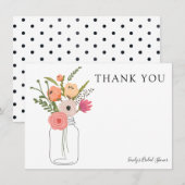 マスンジャーのかすみ草の感謝カード 招待状 (正面/裏面)