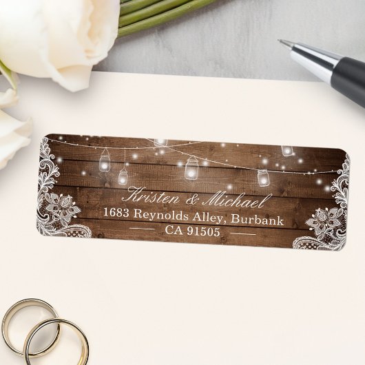 マスンジャー ストリング ライト ラスティック カントリー ウッドレース ラベル