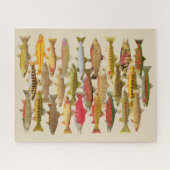 マス及びサーモンピンクのジグソーパズル ジグソーパズル (横)