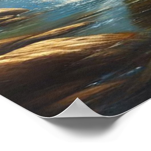 マス威厳のある湖を捕獲するワシ ポスター (角)