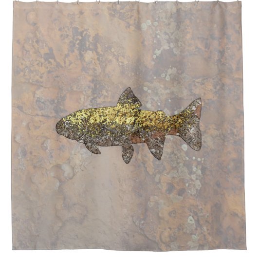 マス岩 シャワーカーテン (正面)