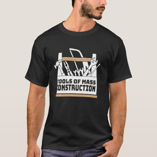 マス建築修復ツール手おもしろい形 Tシャツ (正面)