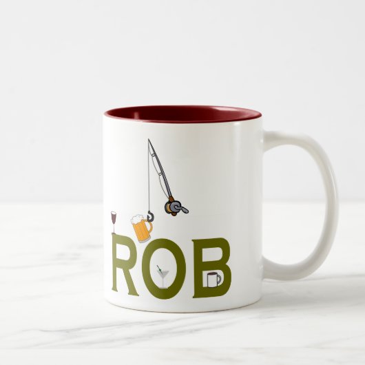 マス湖の頂上のROBのコーヒー・マグ ツートーンマグカップ (右)