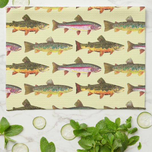 マス漁師 キッチンタオル (折り畳み)