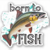 マス生まれを釣る魚釣り シール (正面)