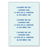 マス祈りの言葉カードの順序 テーブルナンバー (裏面)