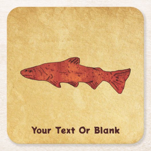 マス素朴ト スクエアペーパーコースター (正面)