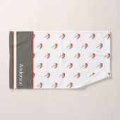 マス素朴魚に釣りフライを浮かべる漁師 バスタオルセット (ハンドタオル)