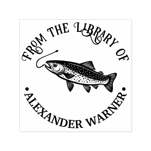 マス素朴、釣り針図書名 セルフインキングスタンプ (デザイン)