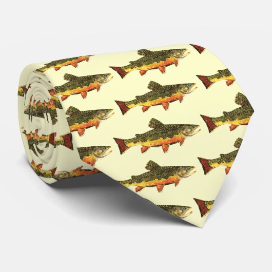 マス絵画魚 ネクタイ (ロール)