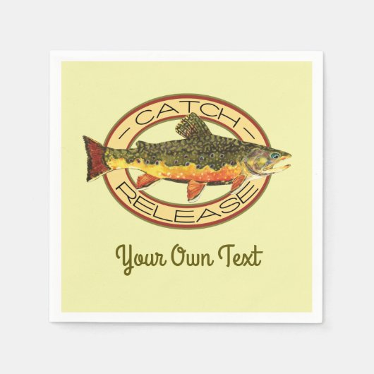 マス釣りパーティー スタンダードカクテルナプキン (正面)