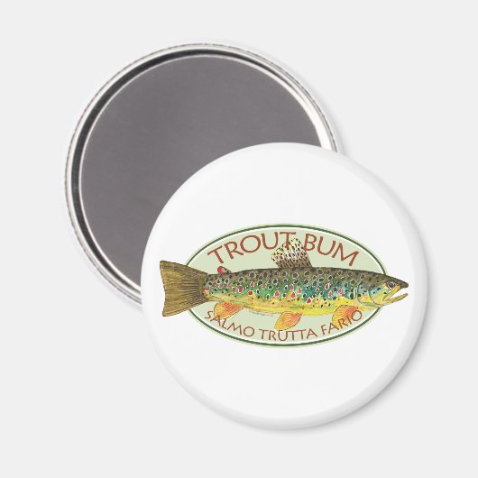 マス釣りマスのバムユーモアのある磁石 マグネット (正面/裏面)