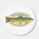 マス釣りマスのバムユーモアのある磁石 マグネット (正面)