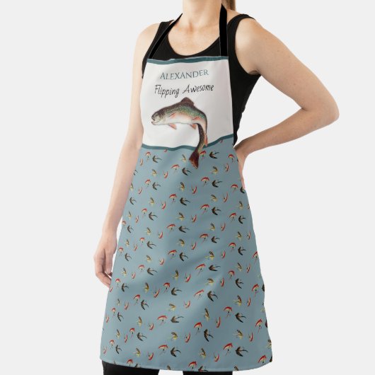 マス釣り漁師が4月を振素晴らしる エプロン (インサイチュ)