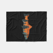 マス釣り自然屋外フィッシャーマンギフト フリースブランケット (正面(横))