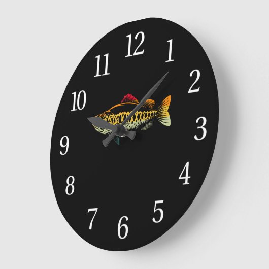 マス釣り自然屋外フィッシャーマンギフト ラージ壁時計 (傾斜)