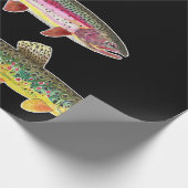 マス釣り – ブルック、ブラウン、レインボー ラッピングペーパー (角)