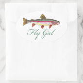 マス釣り 楕円形シール (バッグ)