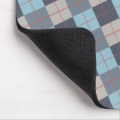 マス青灰色コットンシードオレンジレッドパターン マウスパッド (コーナー)