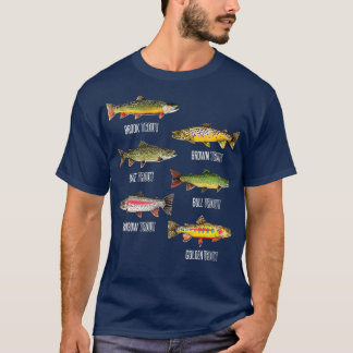 マス魚種の種類魚釣り Tシャツ