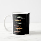 マス魚種収集魚釣り コーヒーマグカップ (左)