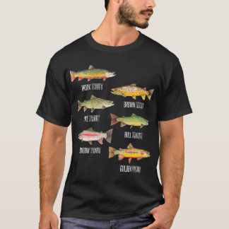 マス魚種魚釣り Tシャツ