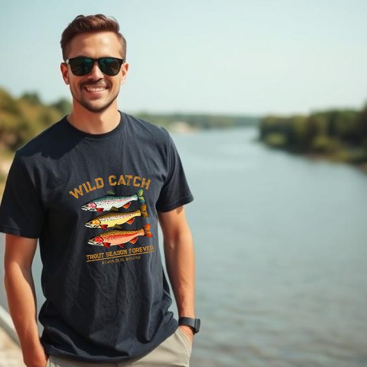 マス魚釣りシャツ Tシャツ