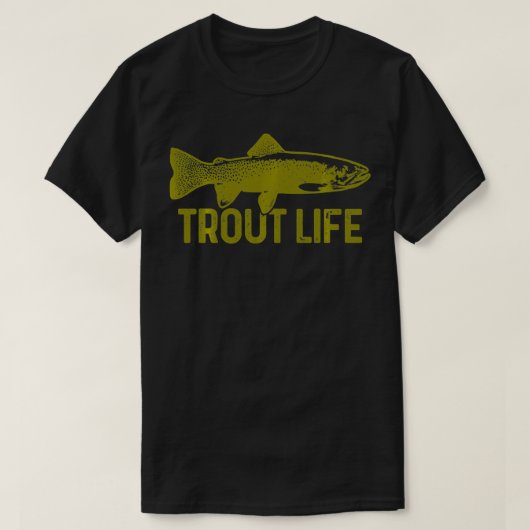 マス魚釣りフライ釣り魚マス釣り人Gif Tシャツ (デザイン正面)