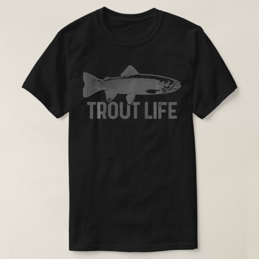 マス魚釣りフライ釣り魚マス釣り人Gif Tシャツ (デザイン正面)