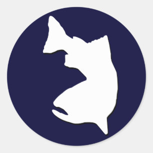 マス魚釣りベクトル図形 ラウンドシール