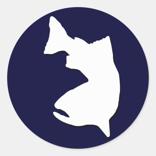 マス魚釣りベクトル図形 ラウンドシール (正面)