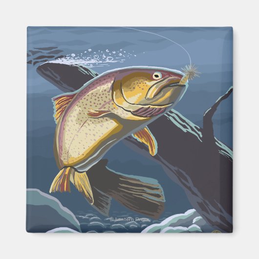 マス魚釣り断面2 マグネット (正面)