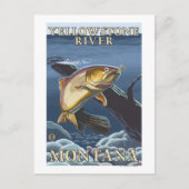 マス魚釣り断面5 ポストカード (正面)