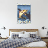 マス魚釣り断面 – アラスカ，アンカレッジ キャンバスプリント (インサイチュ (寝室))