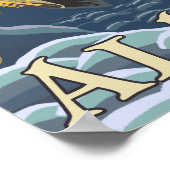 マス魚釣り断面 – アラスカ,バルデス ポスター (角)