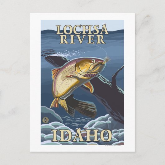 マス魚釣り断面 – ロッサ川， ポストカード (正面)