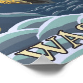 マス魚釣り断面 – 山レイニエ， ポスター (角)