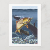 マス魚釣り断面 – 西イエローストーン, ポストカード (正面)