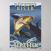 マス魚釣り断面 – Payette River, ポスター (正面)