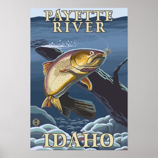 マス魚釣り断面 – Payette River, ポスター (正面)