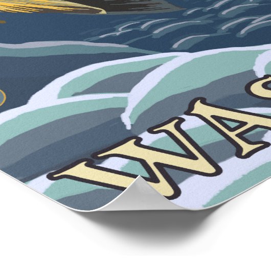 マス魚釣り断面 – Snoqualmie River, ポスター (角)