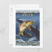 マス魚釣り断面 – Snoqualmie River, ポストカード (正面/裏面)