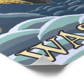 マス魚釣り断面 – Wenatchee River, W ポスター (角)