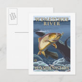 マス魚釣り断面 – Wenatchee River, W ポストカード (正面/裏面)