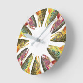 マス魚釣り時計 ラウンド壁時計 (傾斜)