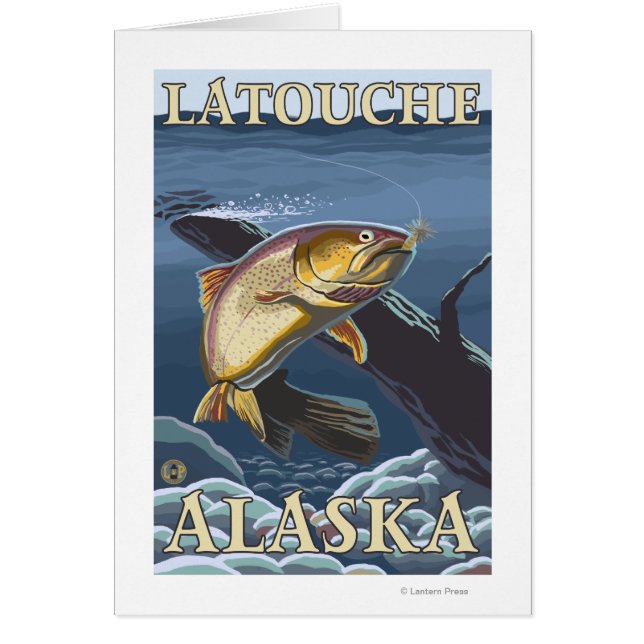 マス魚釣り横断 – ラトウシュ、アラスカ (正面)