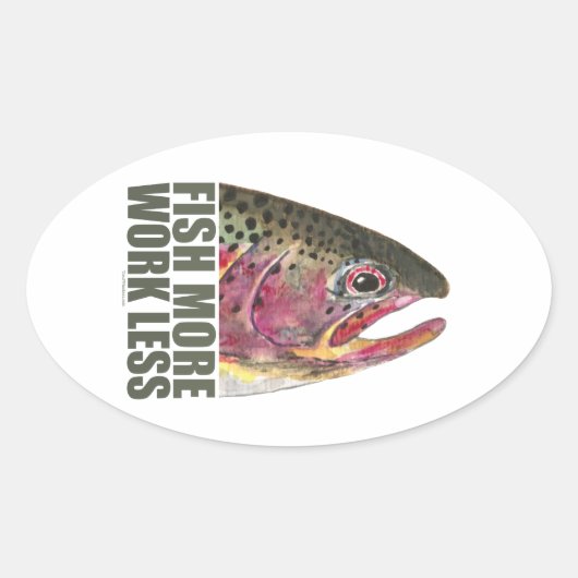 マス魚釣り詳細 楕円形シール (正面)
