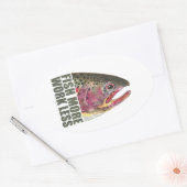 マス魚釣り詳細 楕円形シール (封筒)