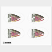 マス魚釣り詳細 楕円形シール (シート)