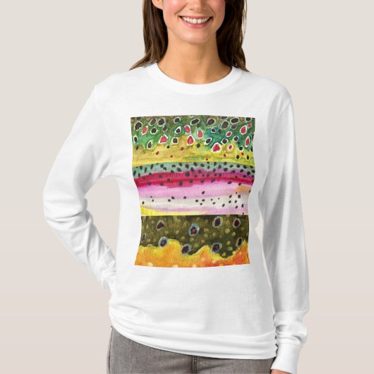 マス魚釣り魚類学 Tシャツ (正面)